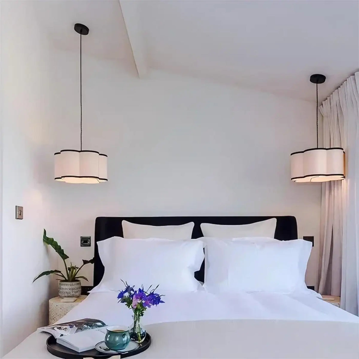Suspension en Tissu Beige et Noir – Trasane