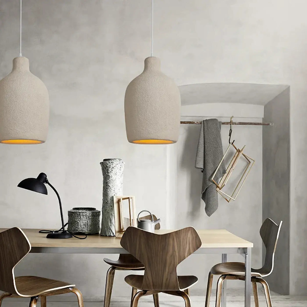 Suspension Blanche Effet Terre Cuite – Fleman