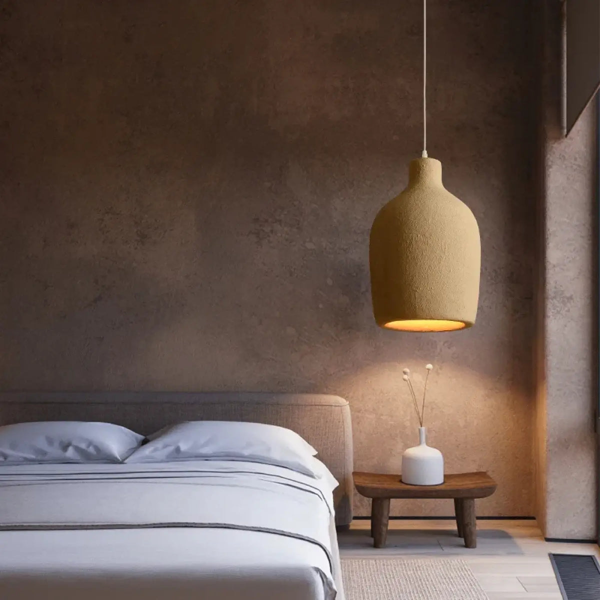 Suspension Blanche Effet Terre Cuite – Fleman