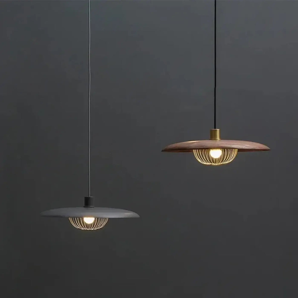 Suspension Bois et Métal Doré – Flode
