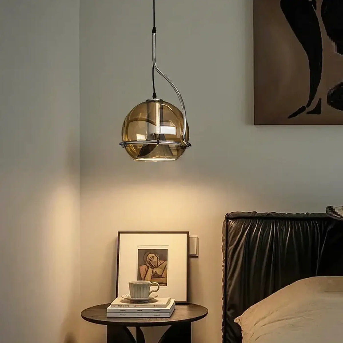 Suspension Boule en Verre Marron – Lémo
