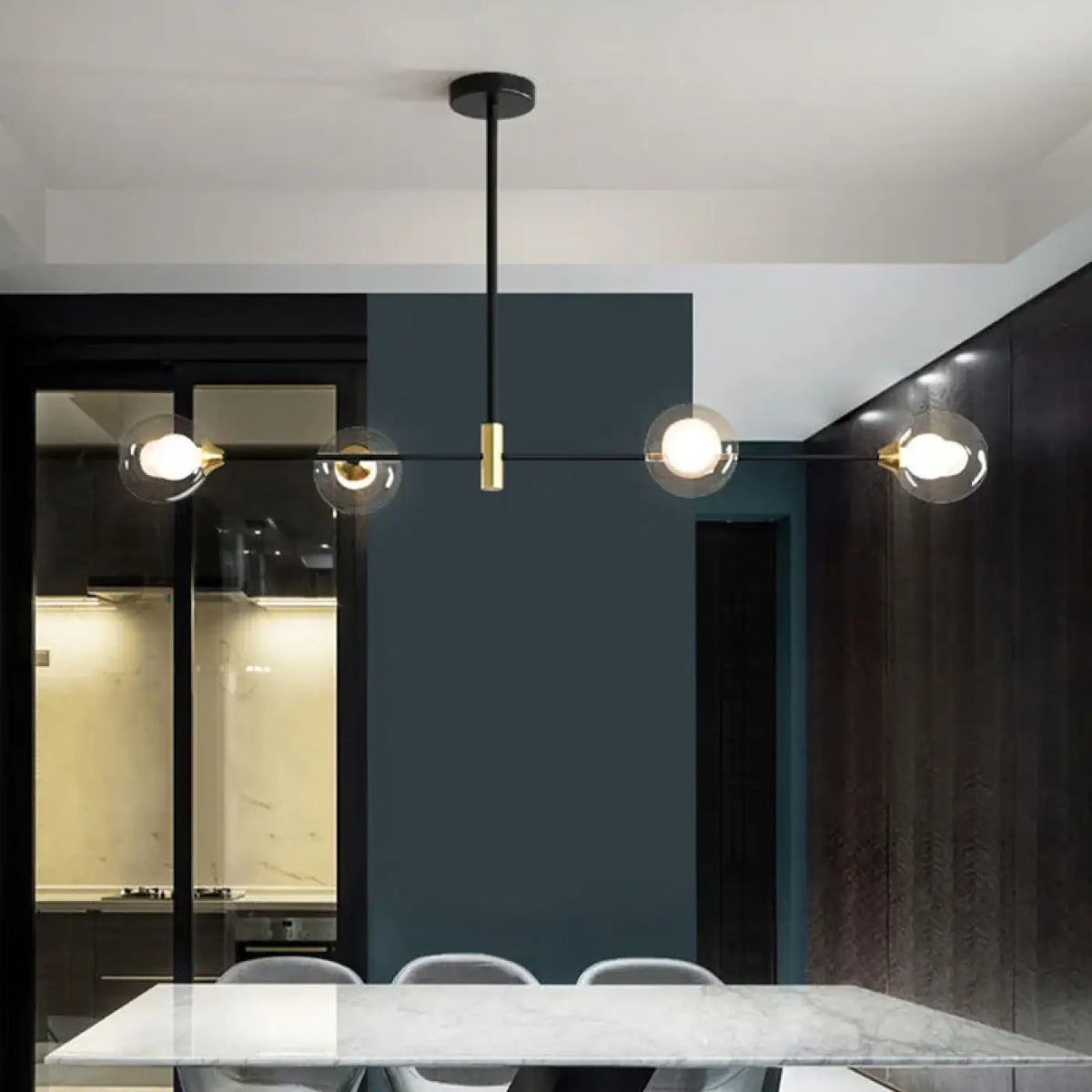 Suspension Boules en Verre et Métal – Mivia