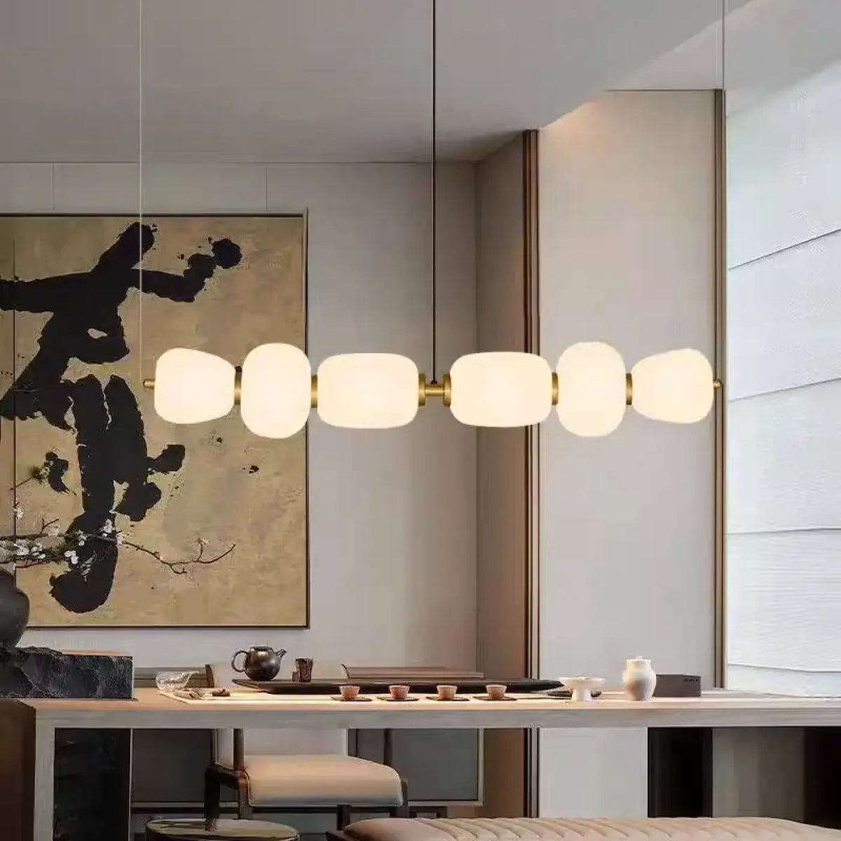 Suspension Boules en Verre et Laiton – Naselle
