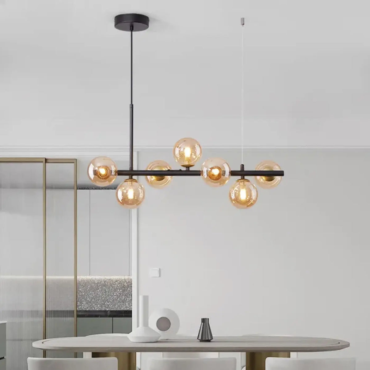 Suspension Boules de Verre Teinté – Flémia