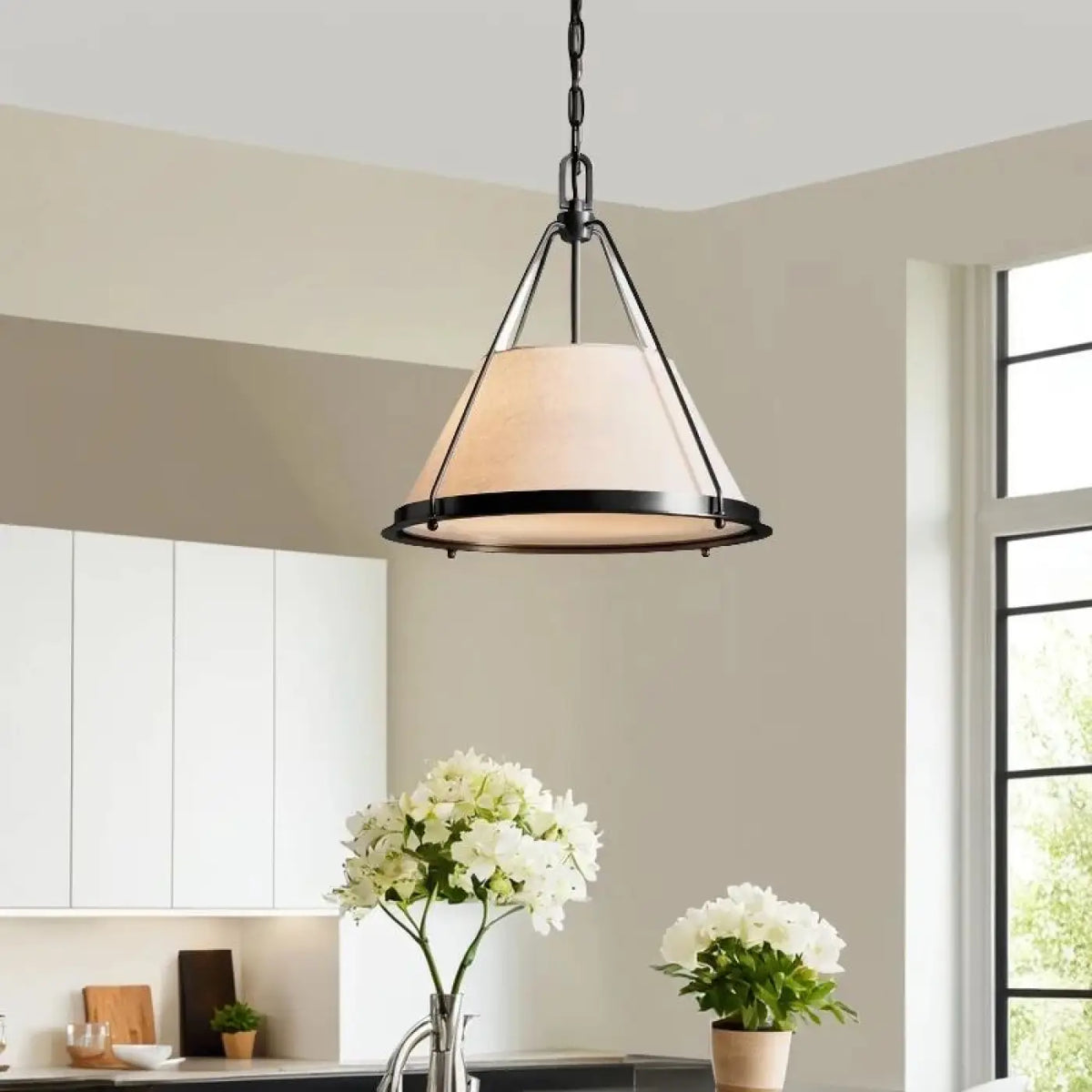 Suspension Vintage en Tissu et Métal – Verio