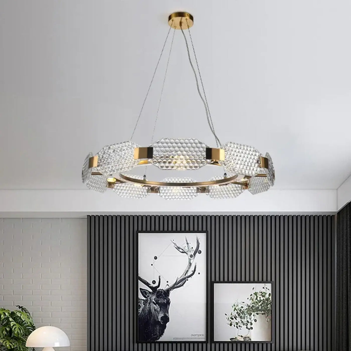 Suspension Circulaire Cristal et Laiton – Zono