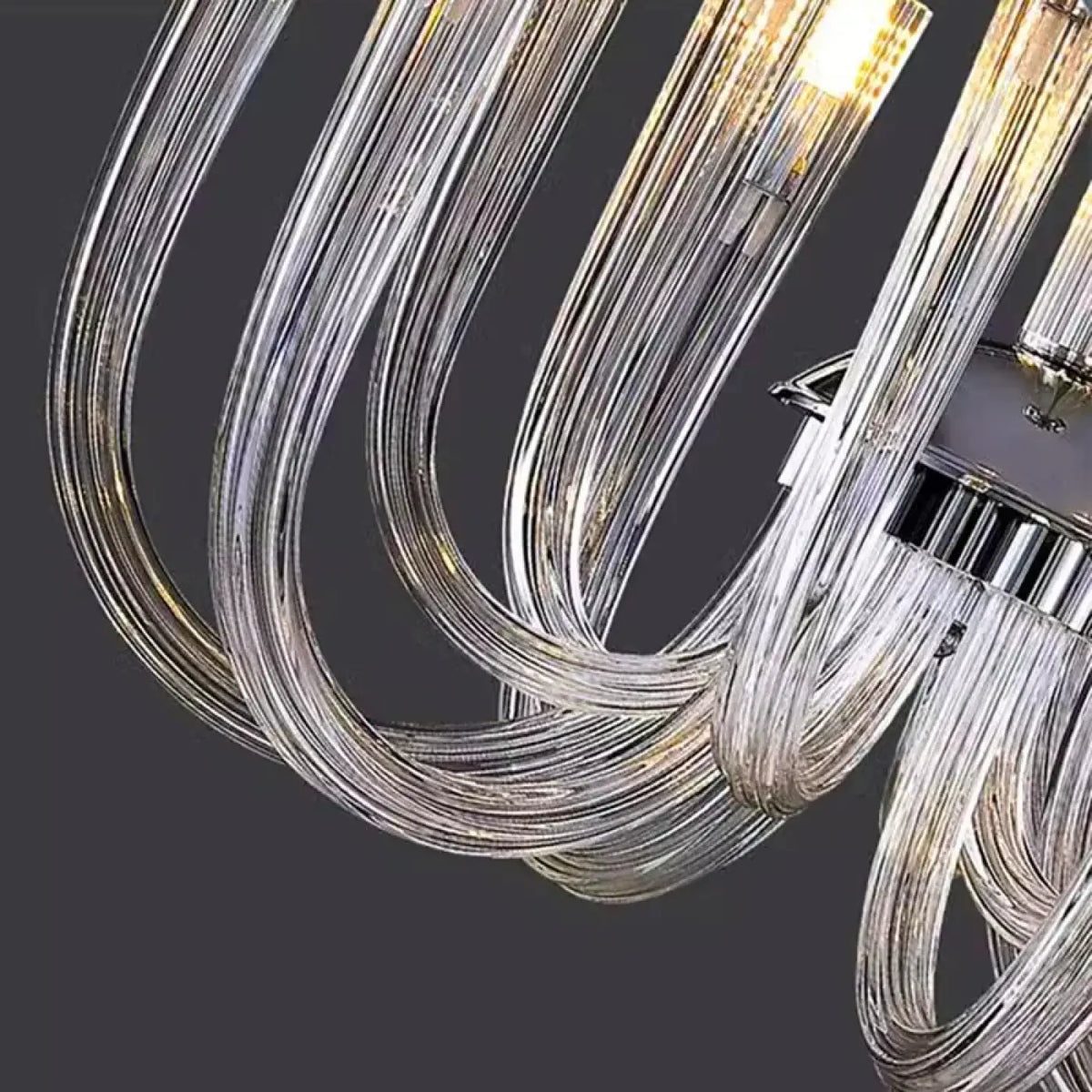 Suspension Verre Transparent et Métal Noir – Simine