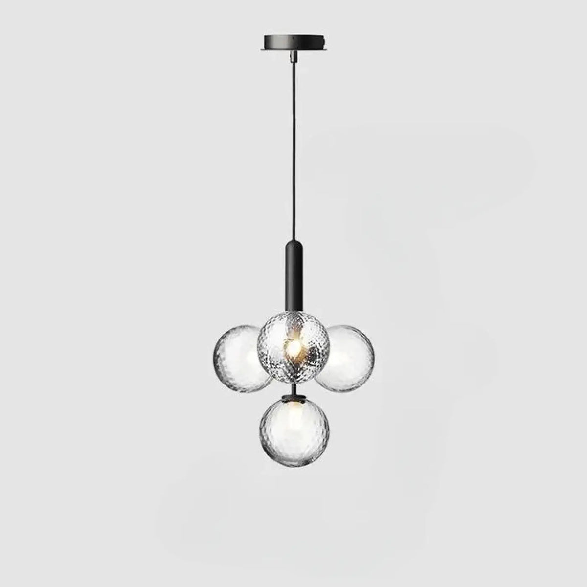 Suspension à Globes en Verre Givré – Movio