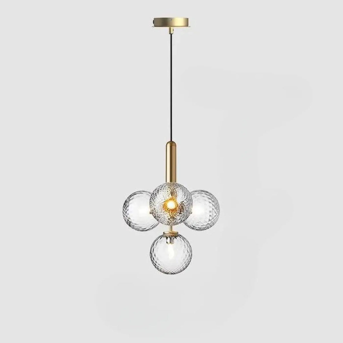 Suspension à Globes en Verre Givré – Movio