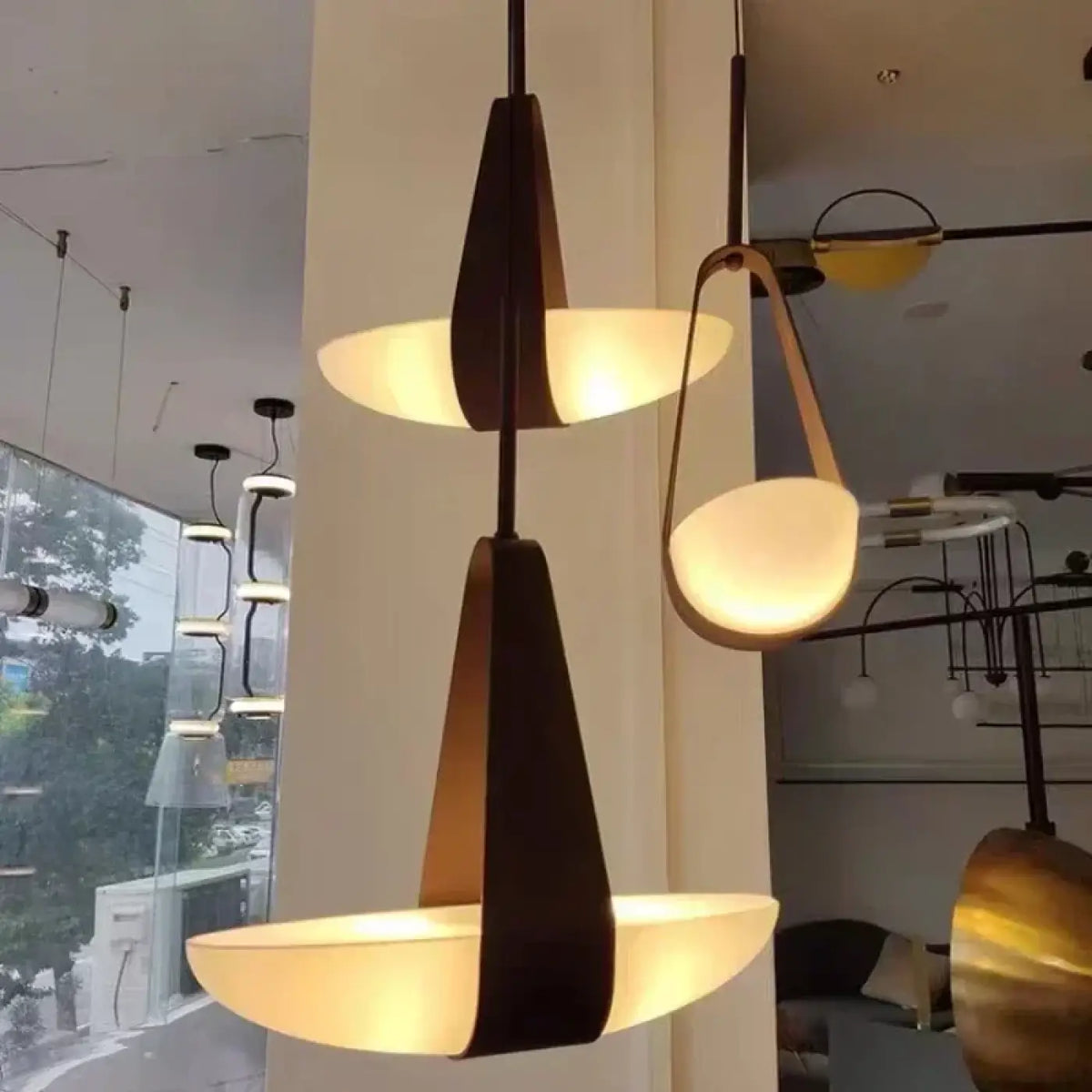 Suspension Contemporaine Noir et Verre – Fodel