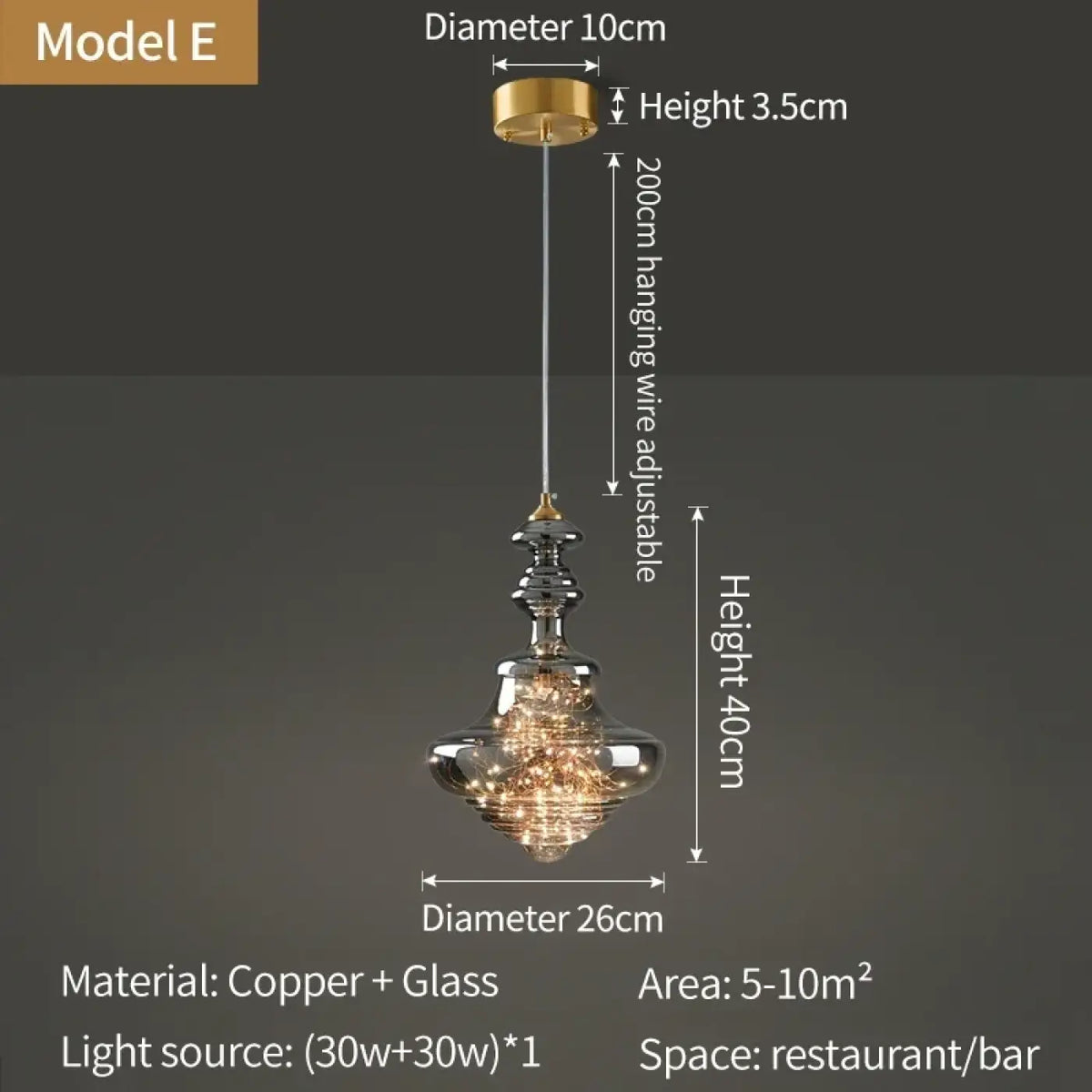 Suspension en Cuivre et Verre – Jémelle