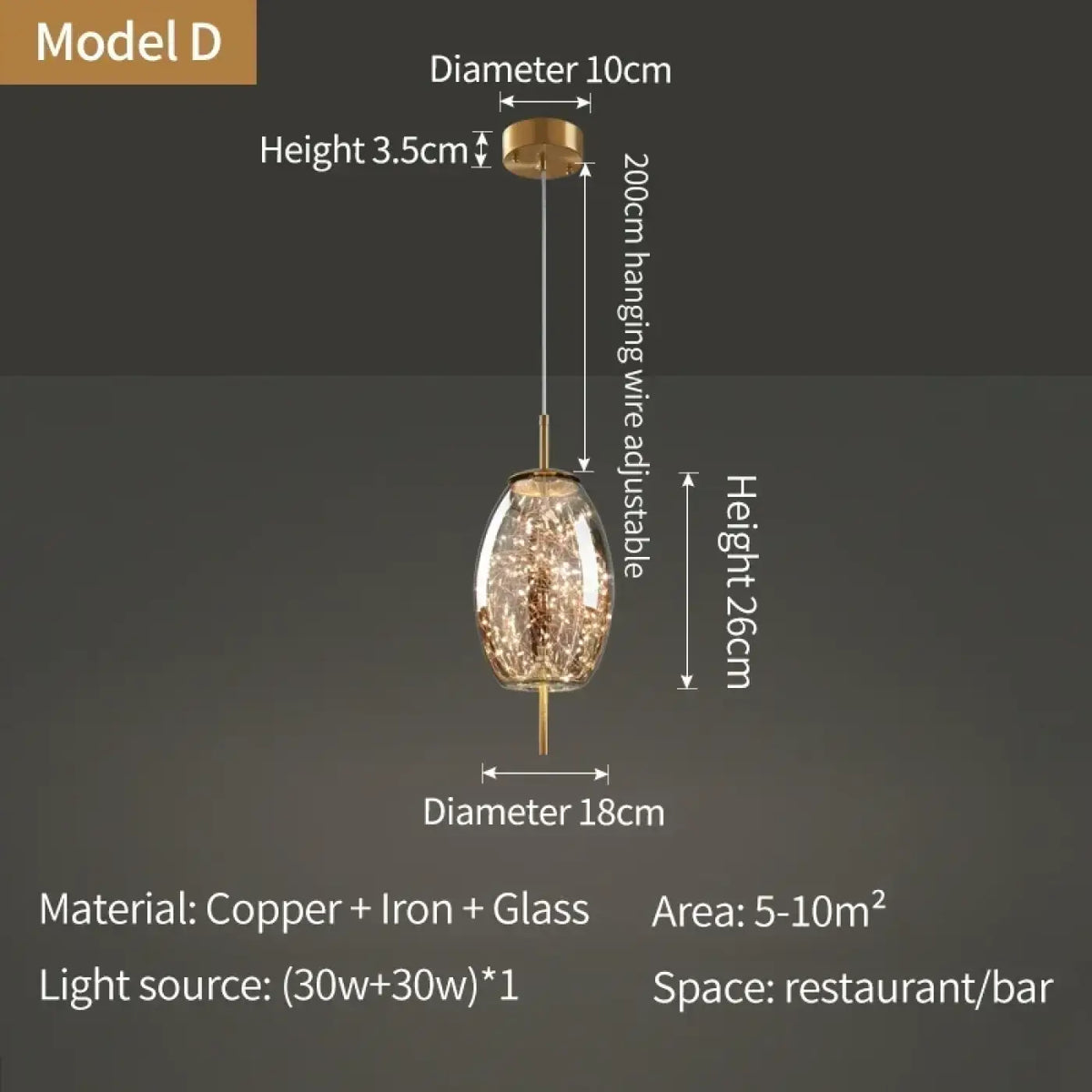Suspension en Cuivre et Verre – Jémelle