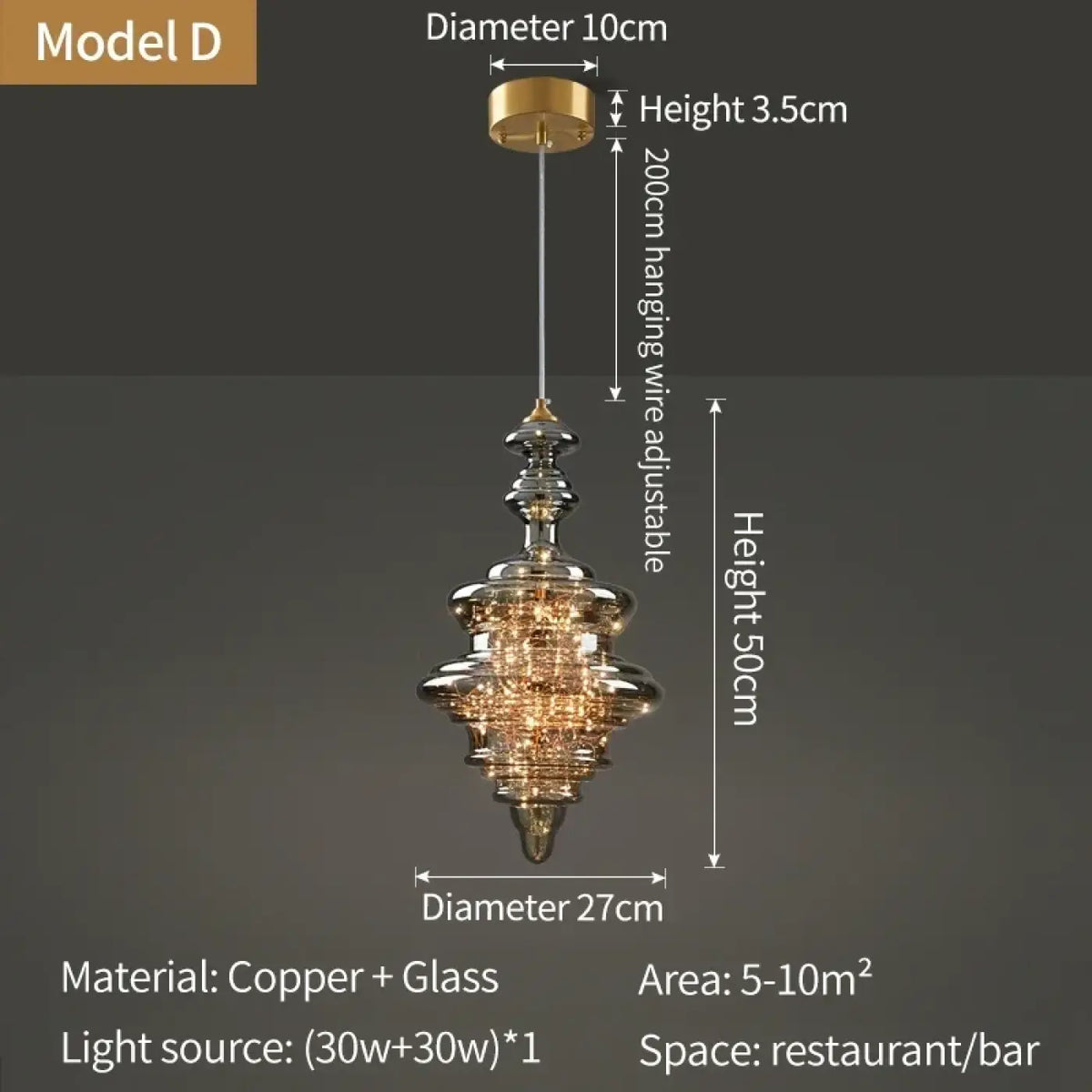 Suspension en Cuivre et Verre – Jémelle