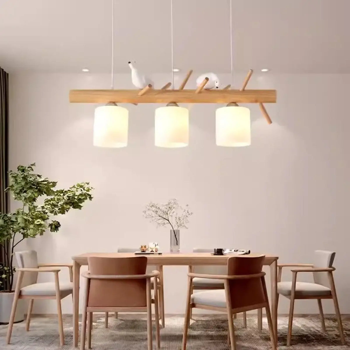 Suspension Oiseaux en Bois Clair – Zimelle