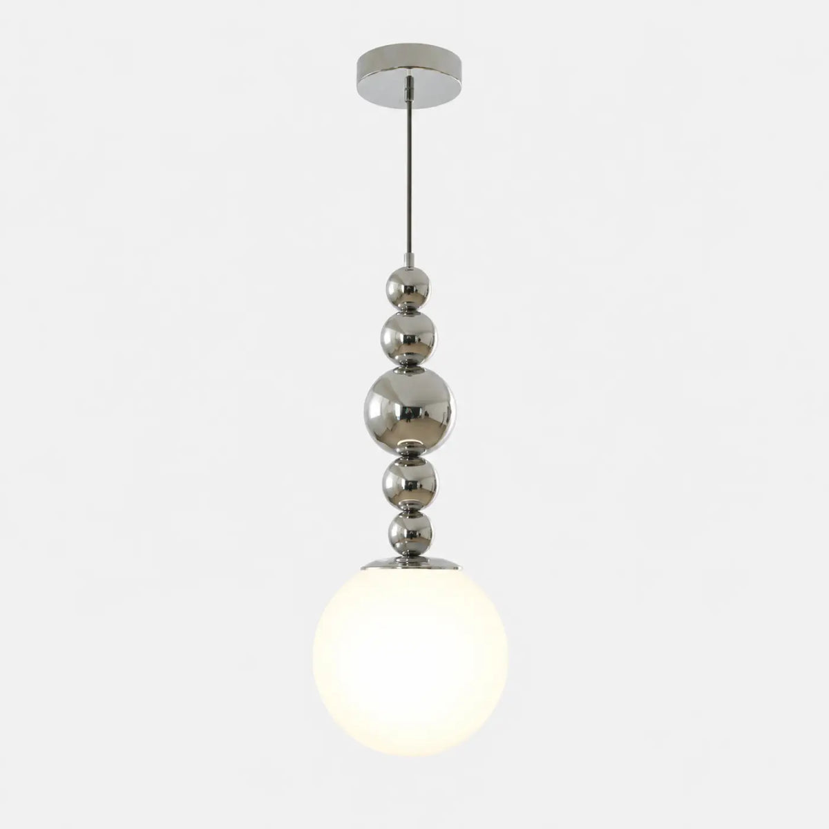 Suspension en Métal Chromé et Verre Opalin – Flevo