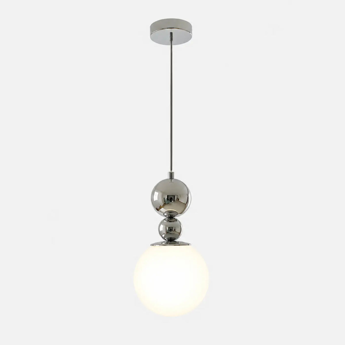 Suspension en Métal Chromé et Verre Opalin – Flevo