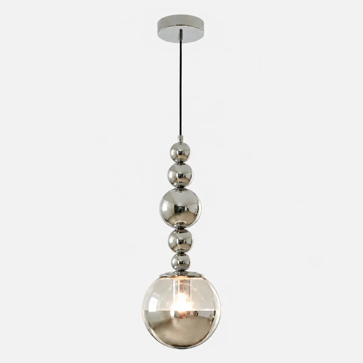 Suspension en Métal Chromé et Verre Opalin – Flevo