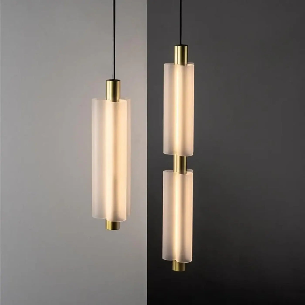 Suspension Cylindre en Verre Blanc – Prevon
