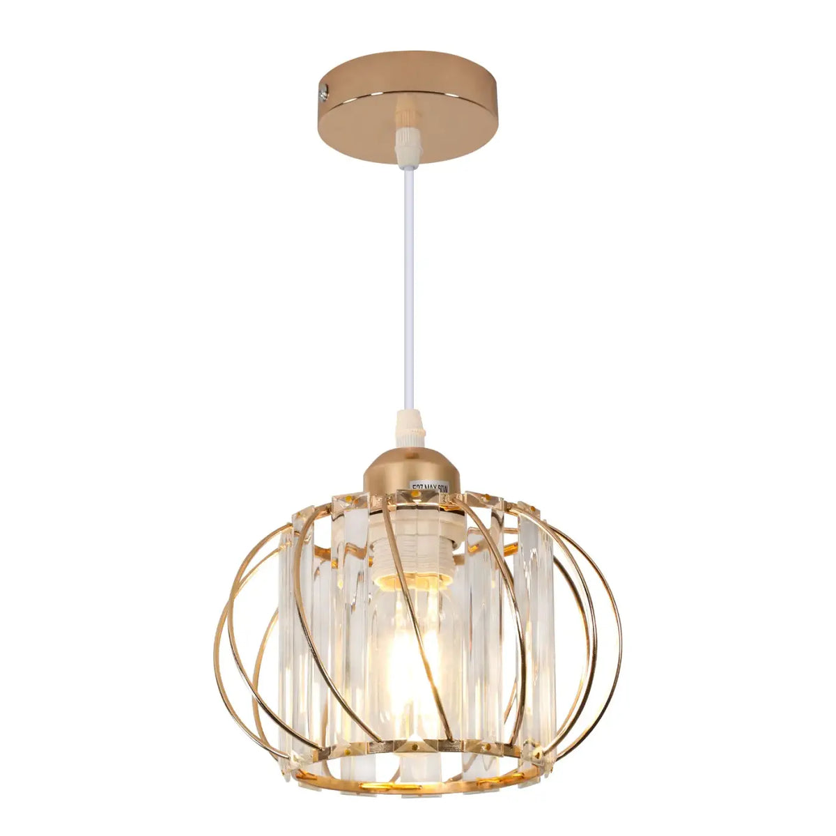Suspension Cage Dorée et Cristaux – Clomine