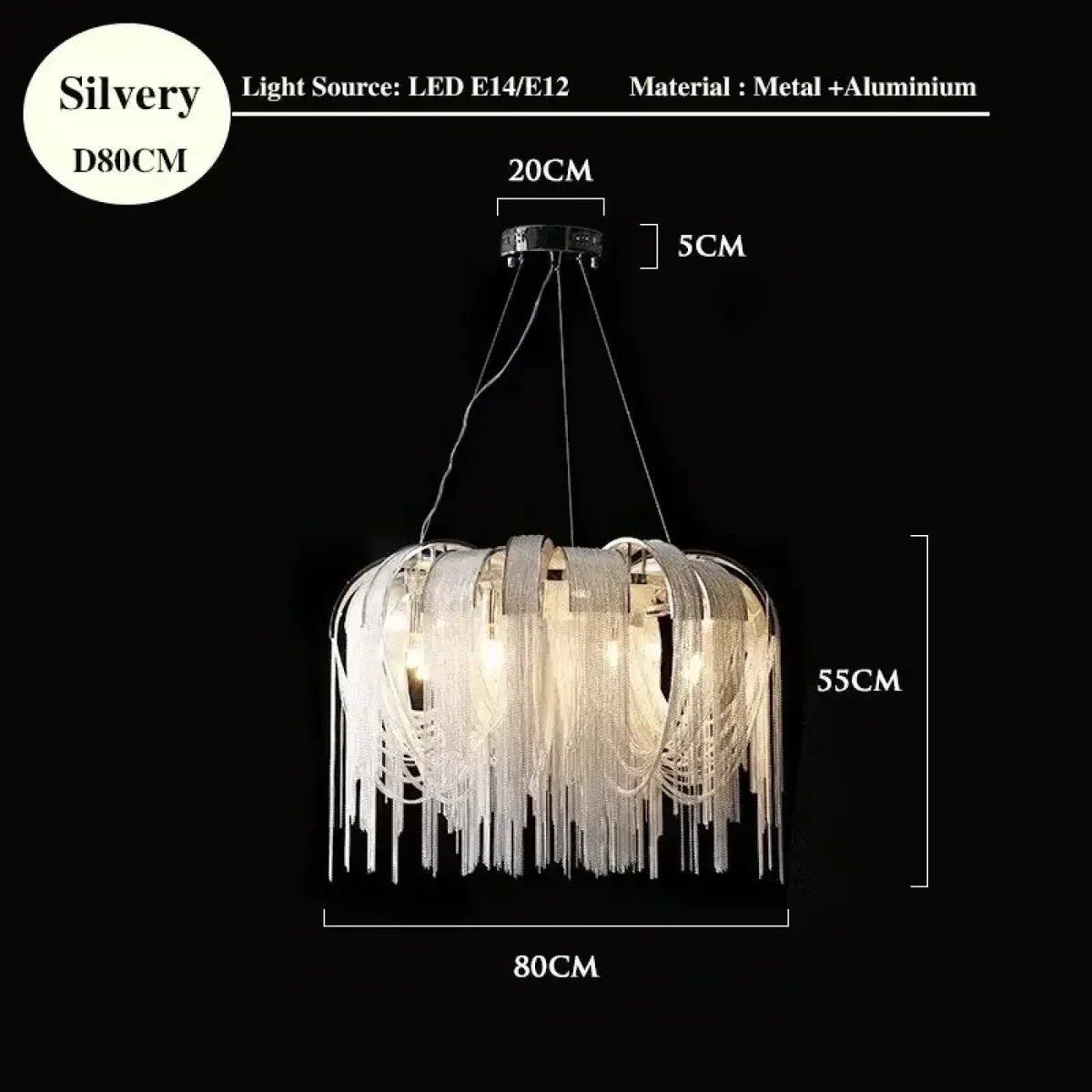 Suspension à Chaînes Lumineuses – Flona