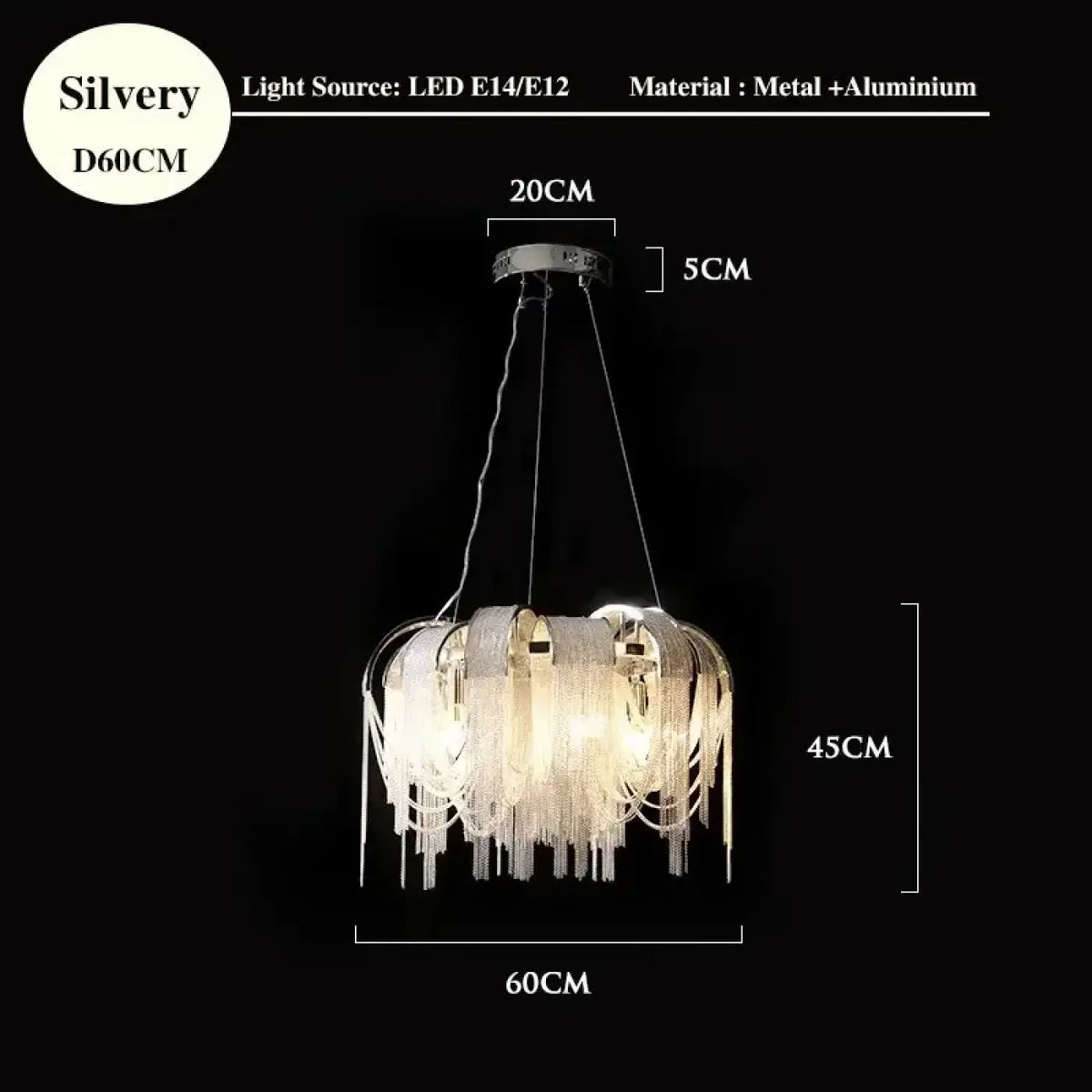 Suspension à Chaînes Lumineuses – Flona