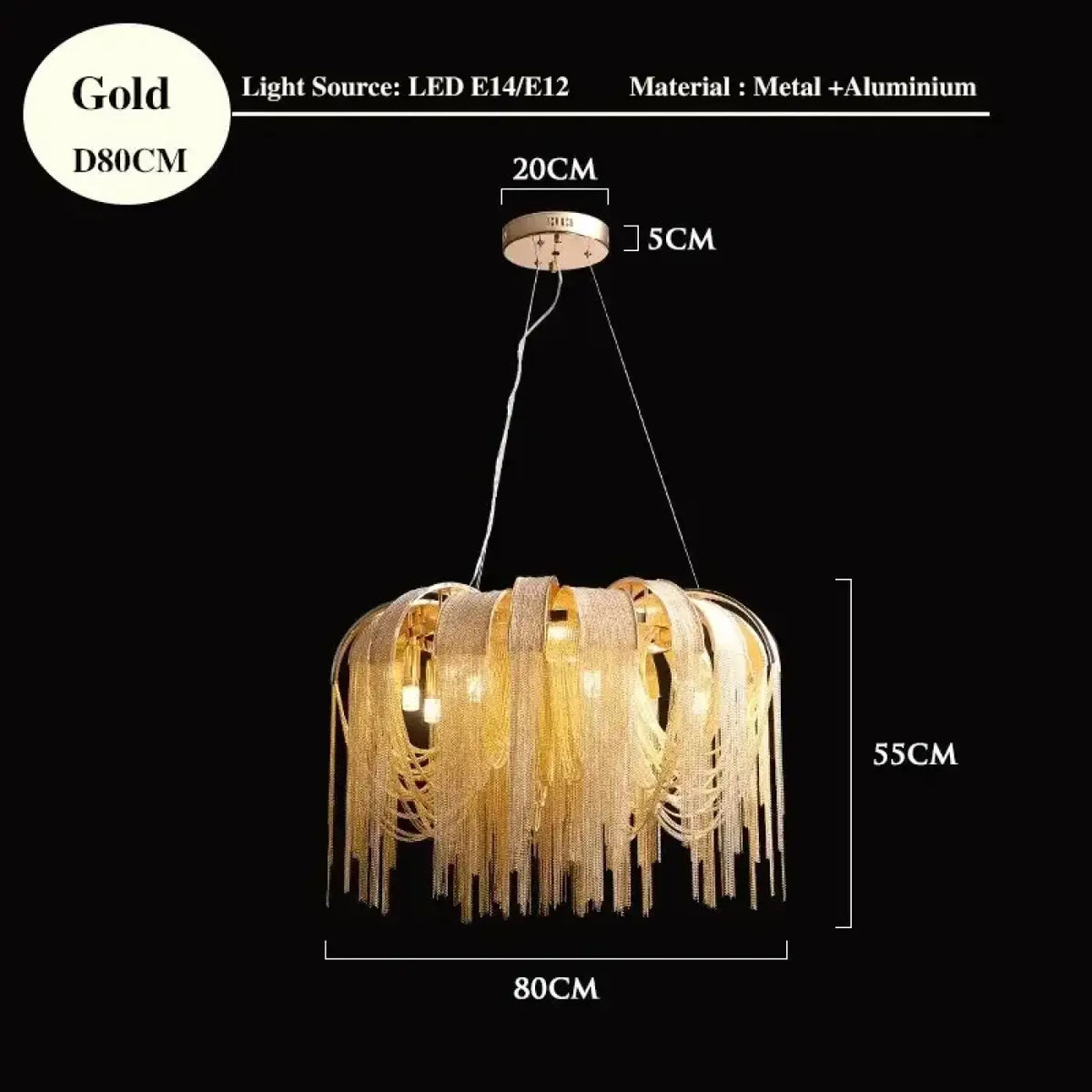 Suspension à Chaînes Lumineuses – Flona