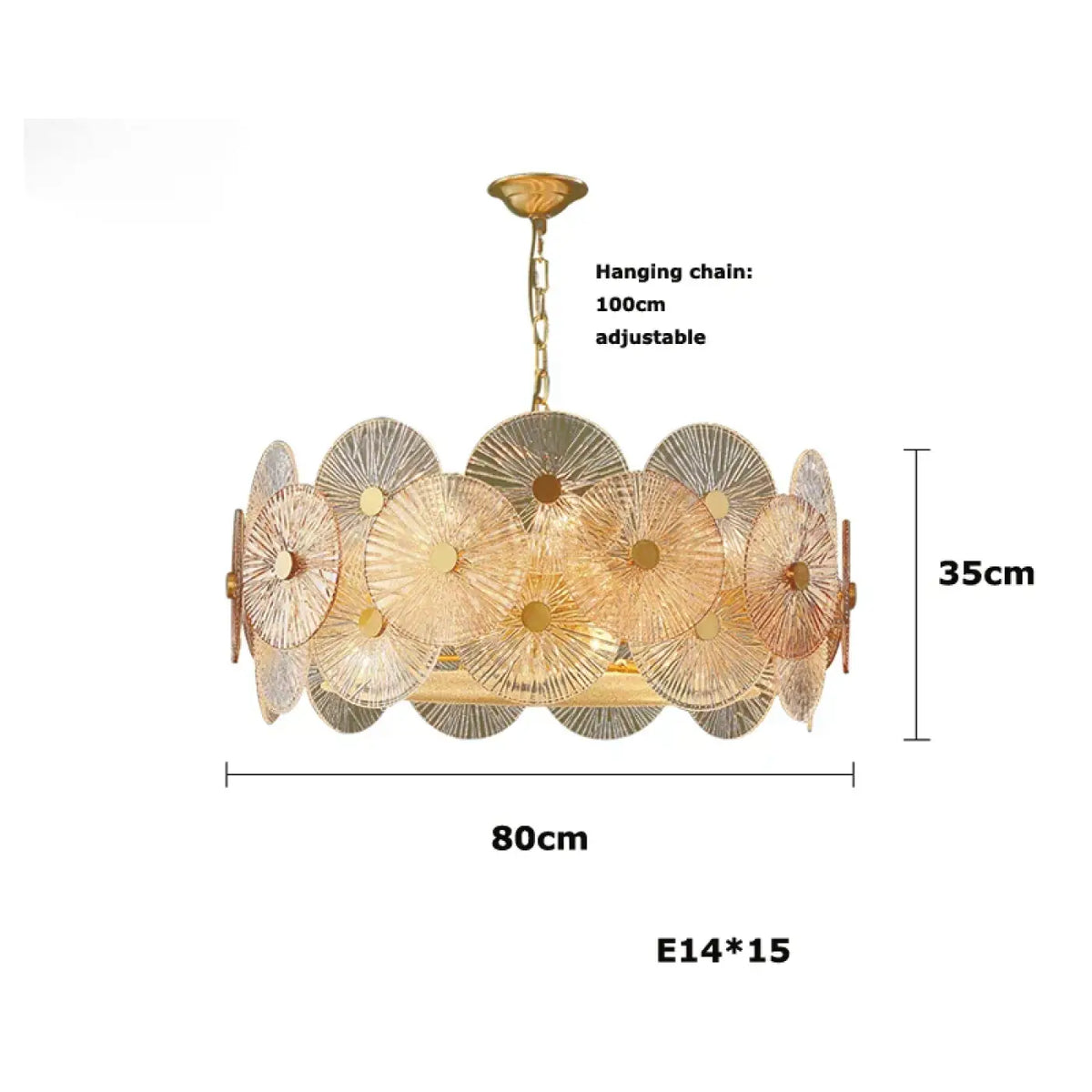 Suspension Dorée à Disques Lumineux – Énio