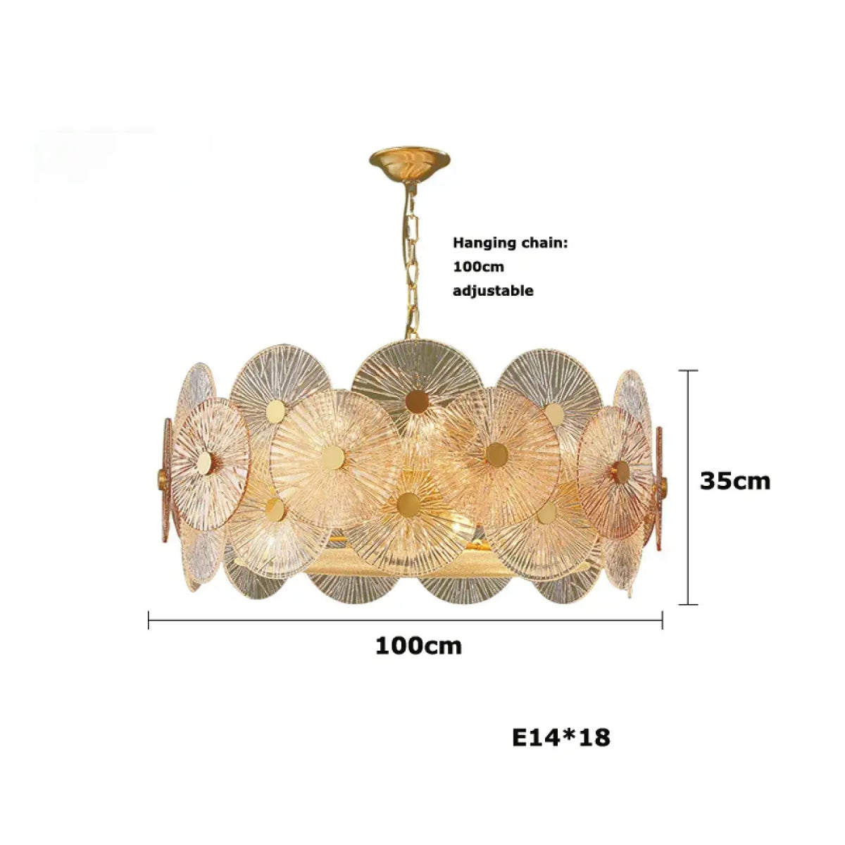Suspension Dorée à Disques Lumineux – Énio