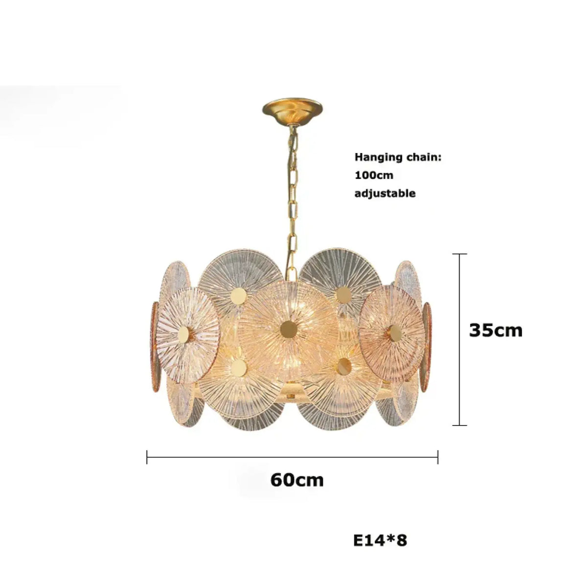 Suspension Dorée à Disques Lumineux – Énio