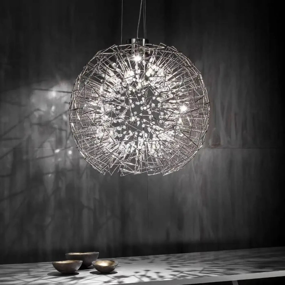 Suspension en Métal Entrelacé et Cristal – Climia