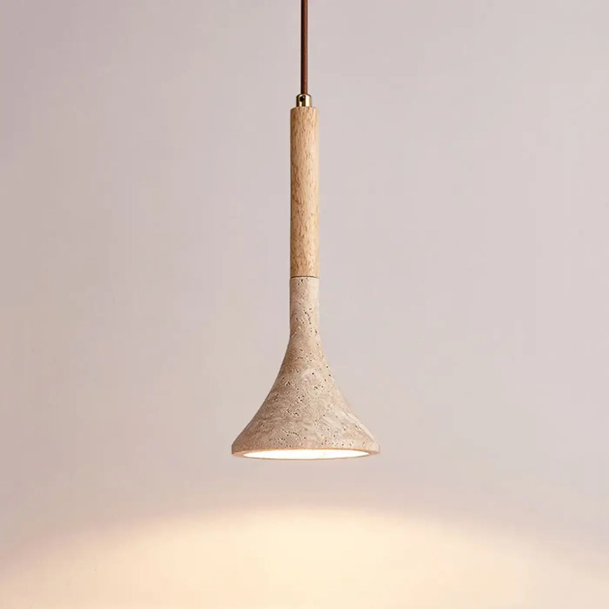 Suspension Moderne en Bois et Pierre – Samelle