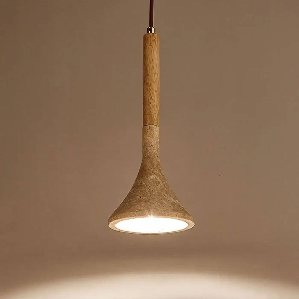 Suspension Moderne en Bois et Pierre – Samelle