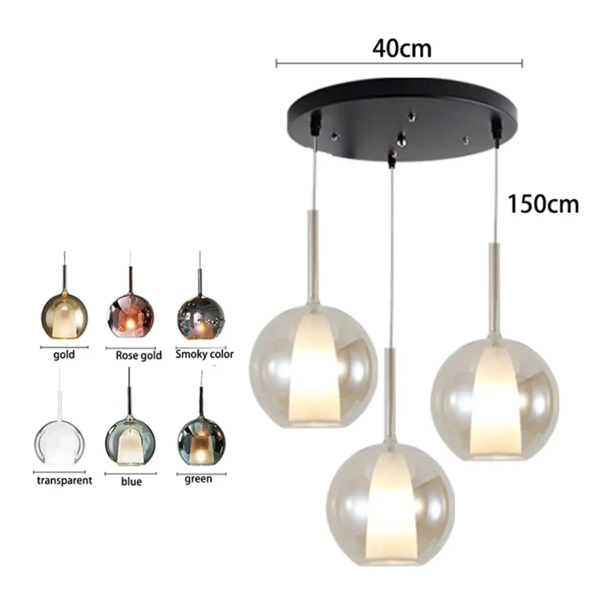 Suspension Multi-Têtes en Verre et Métal – Finel