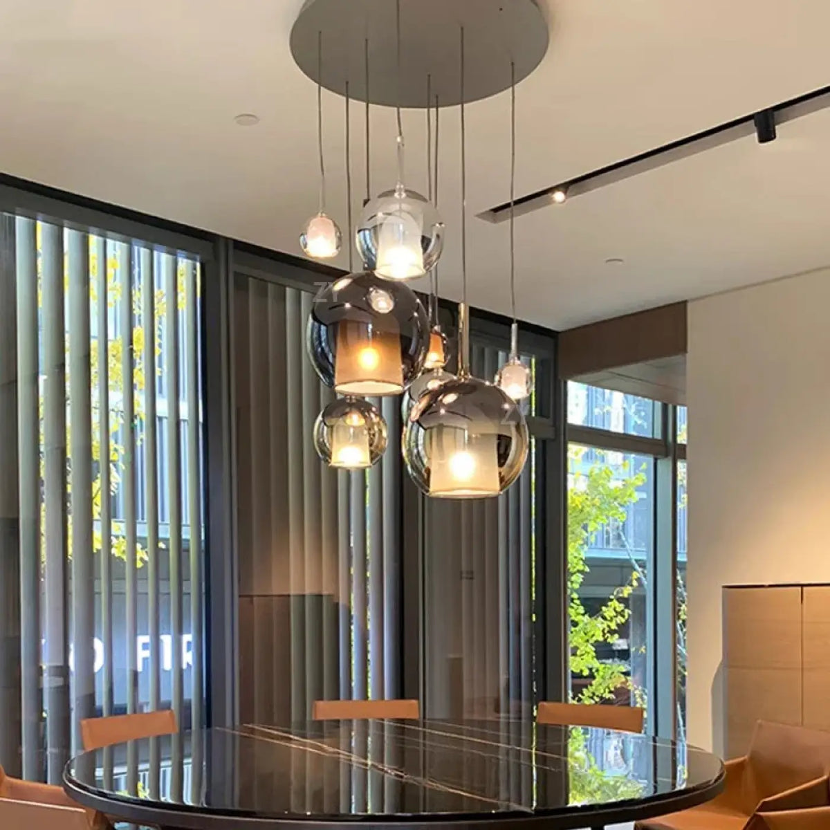 Suspension Multi-Têtes en Verre et Métal – Finel