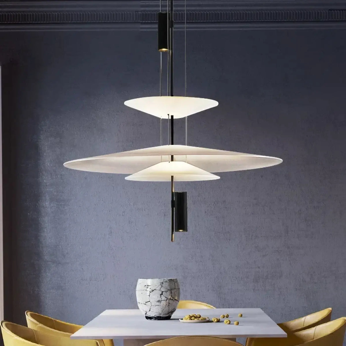 Suspension Blanche Design Géométrique – Simelle