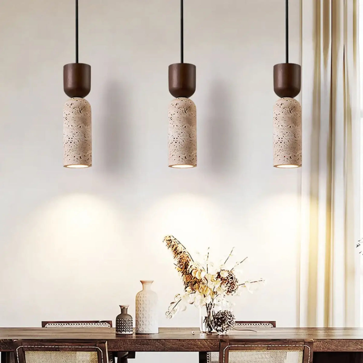 Suspension en Pierre Naturelle et Bois – Nadon
