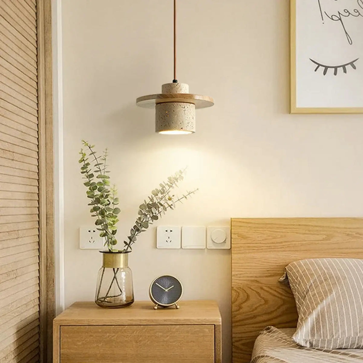 Suspension en Travertin Beige – Bédine