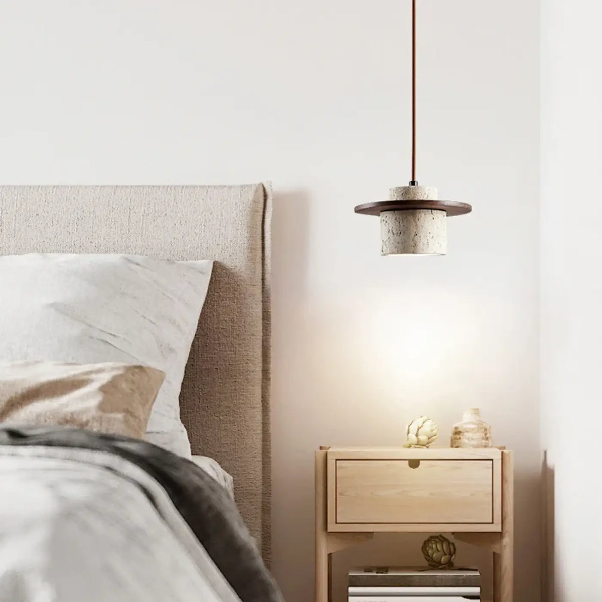 Suspension en Travertin Beige – Bédine