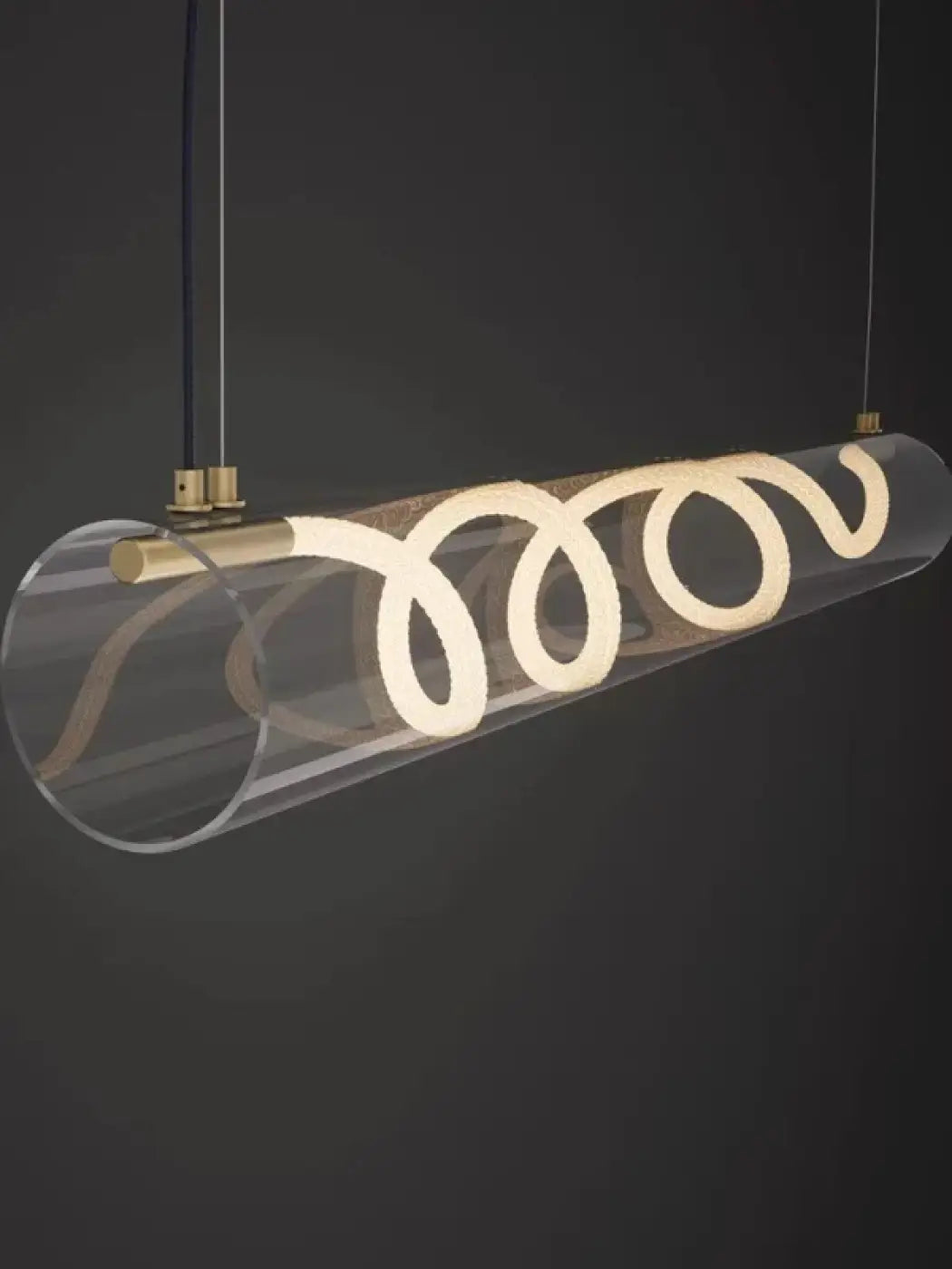Suspension Tube en Verre LED Torsadée – Gravio