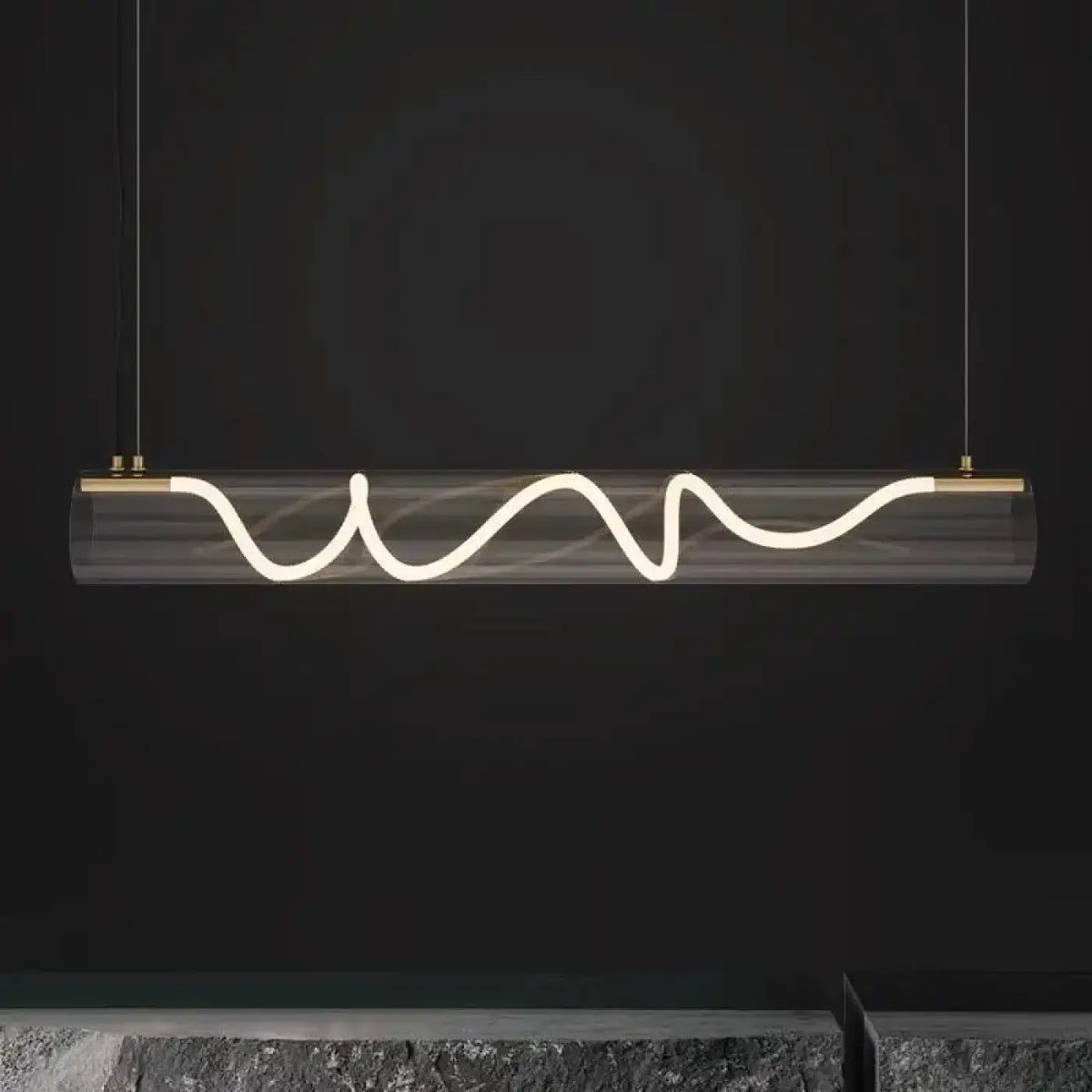 Suspension Tube en Verre LED Torsadée – Gravio