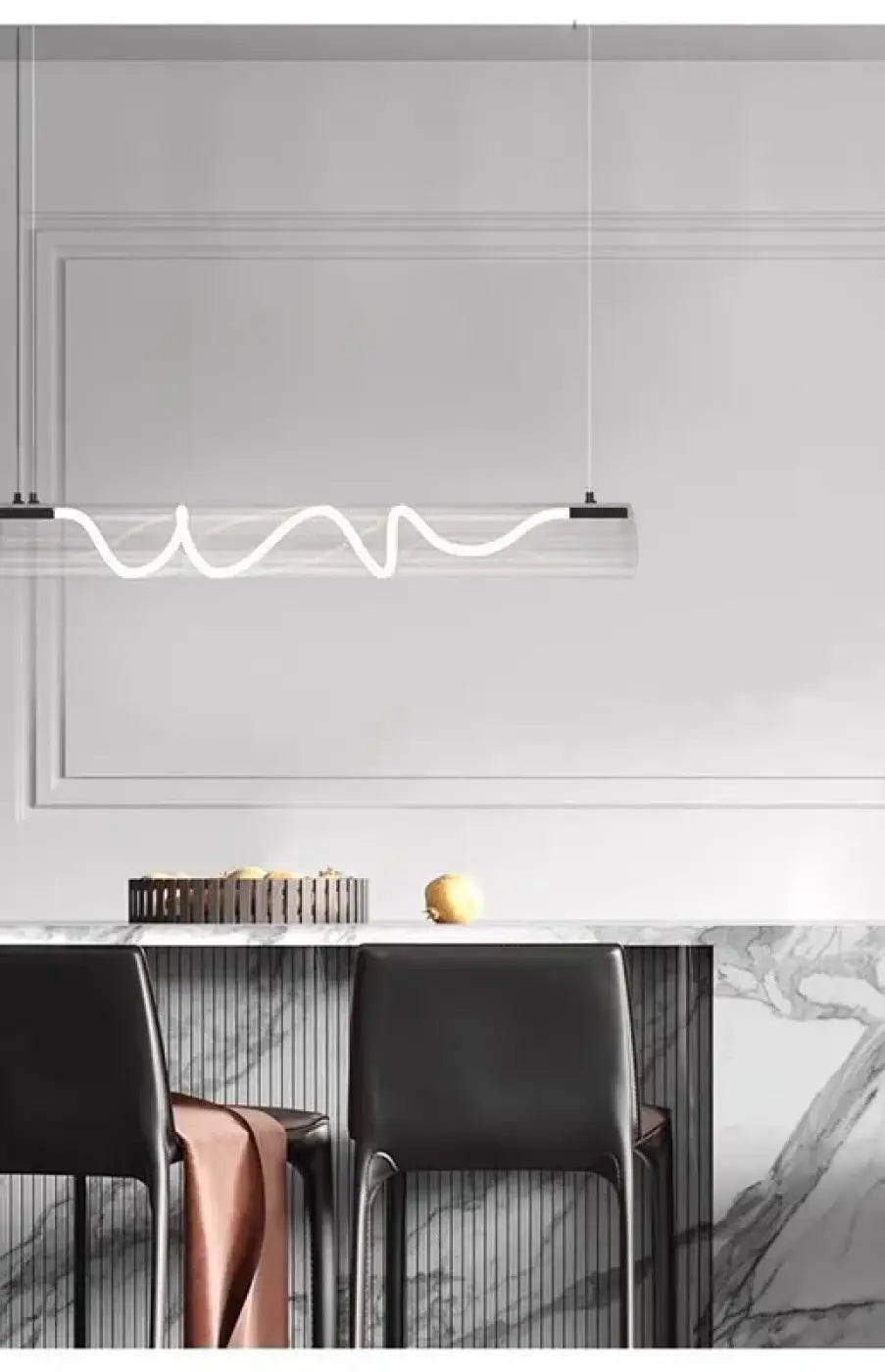 Suspension Tube en Verre LED Torsadée – Gravio