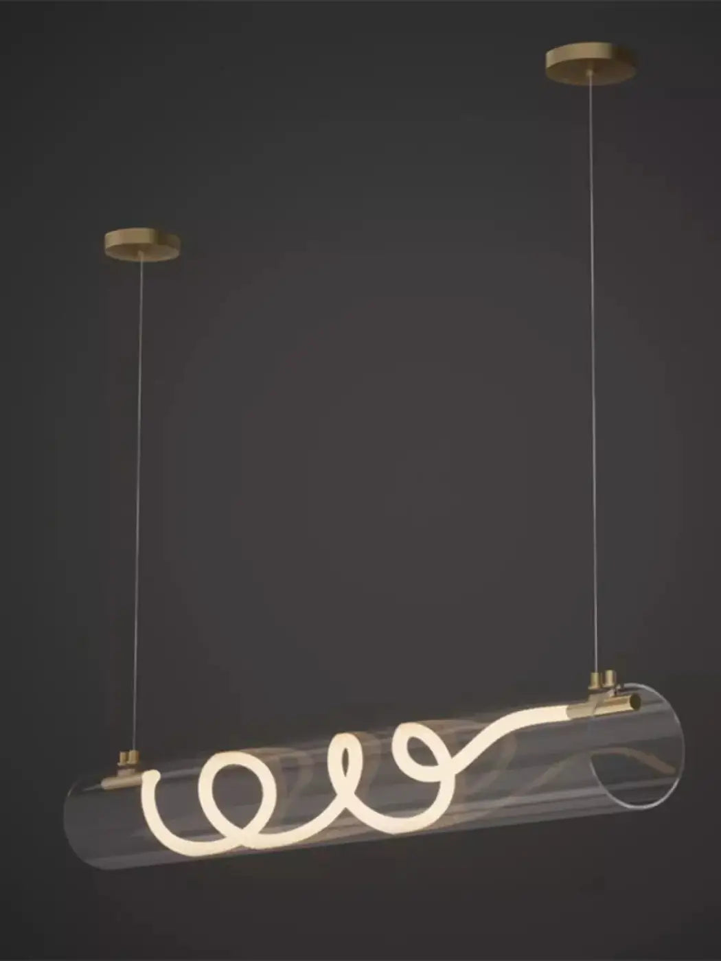 Suspension Tube en Verre LED Torsadée – Gravio