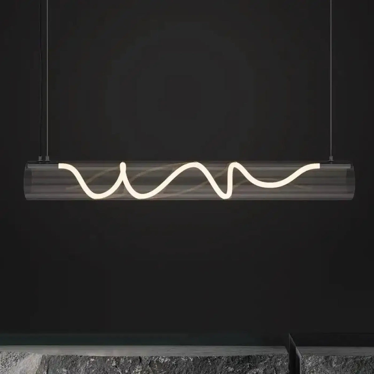 Suspension Tube en Verre LED Torsadée – Gravio