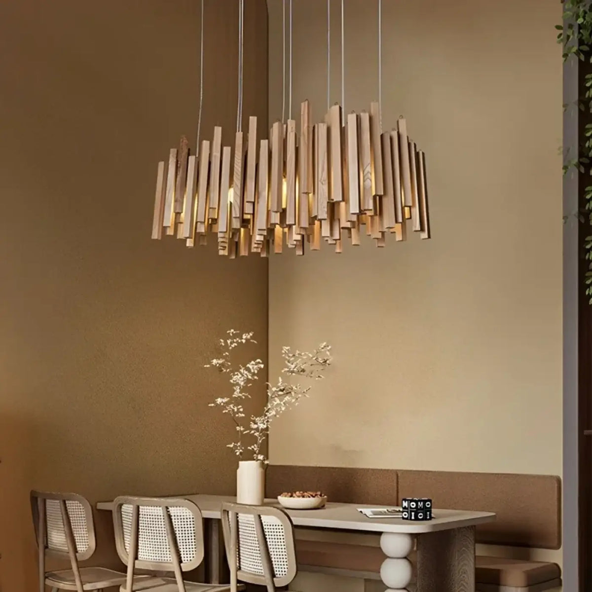 Suspension Design Tubes Effet Bois – Beno