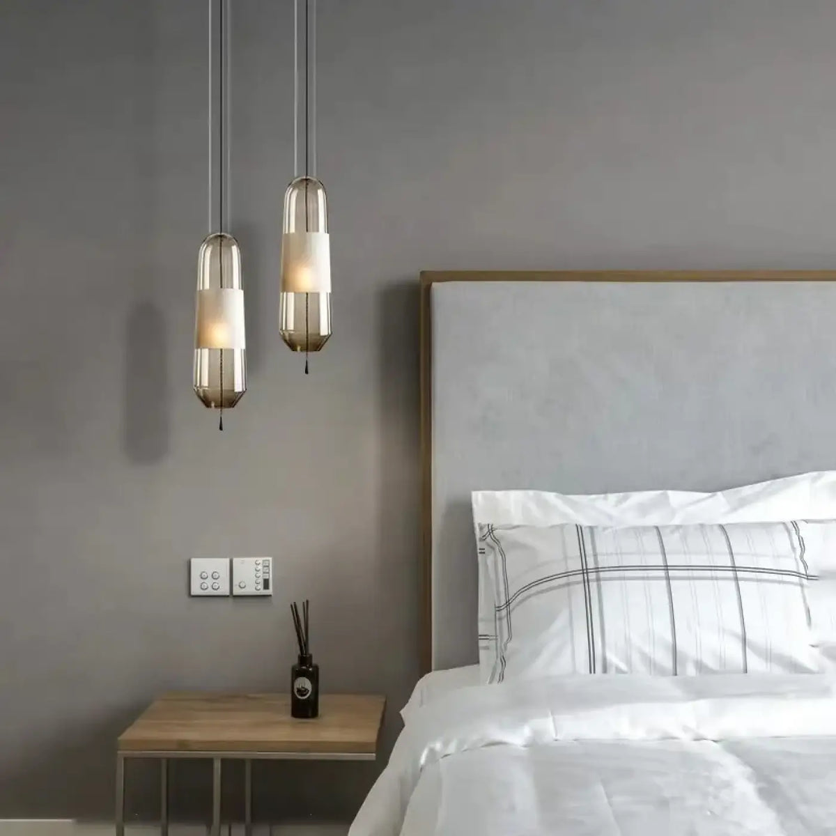 Suspension en Verre Ambré Lumière Tamisée – Joria