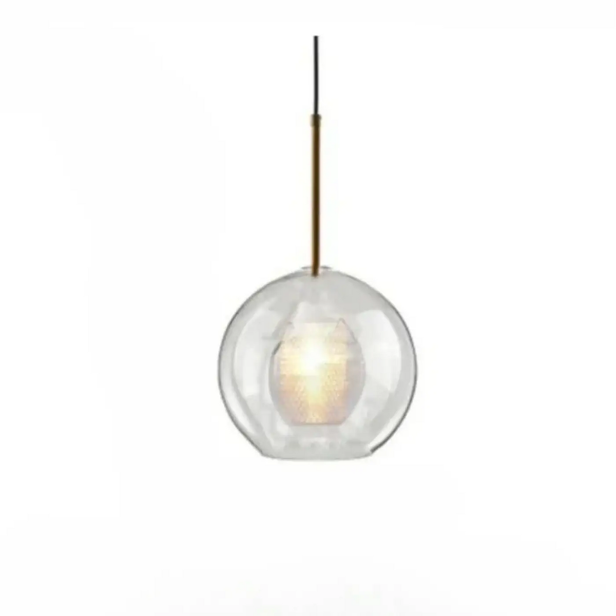 Suspension Verre Fumé et Structure Dorée – Tréda