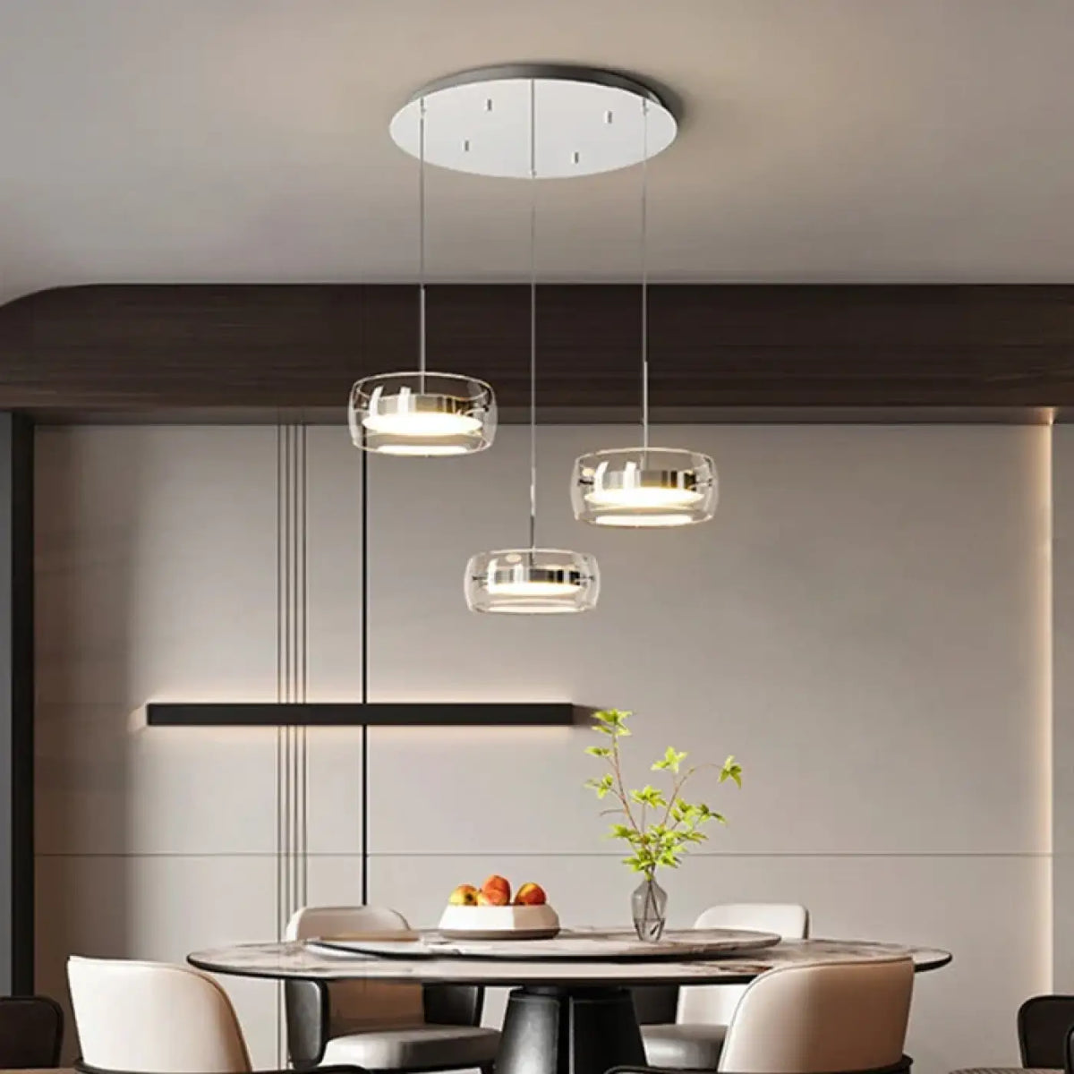 Suspension LED en Verre Teinté – Flido