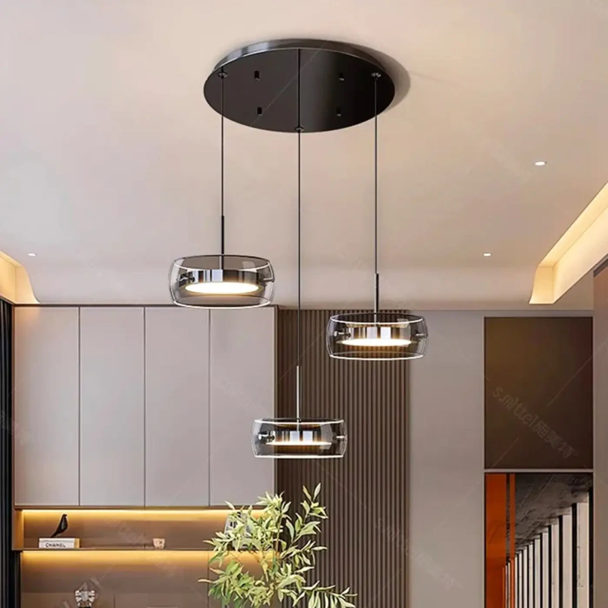 Suspension LED en Verre Teinté – Flido
