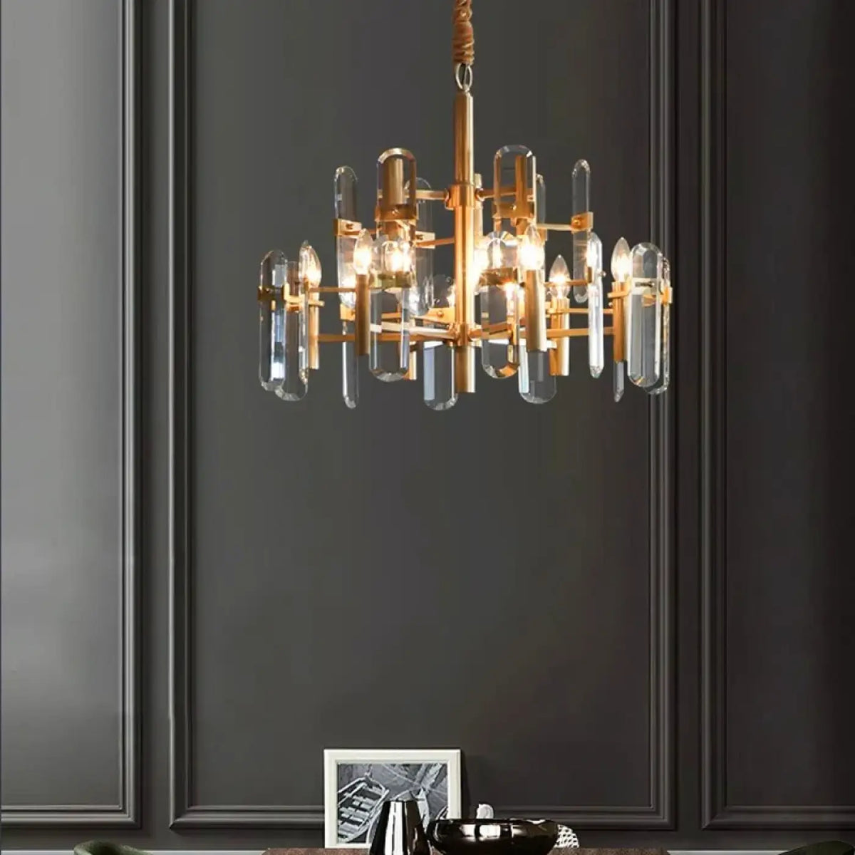 Suspension Noir et Doré Design – Lisio