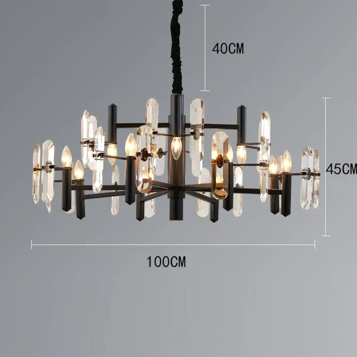 Suspension Noir et Doré Design – Lisio